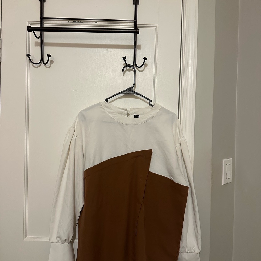 SHEIN Cream Long Sleeve Blouse